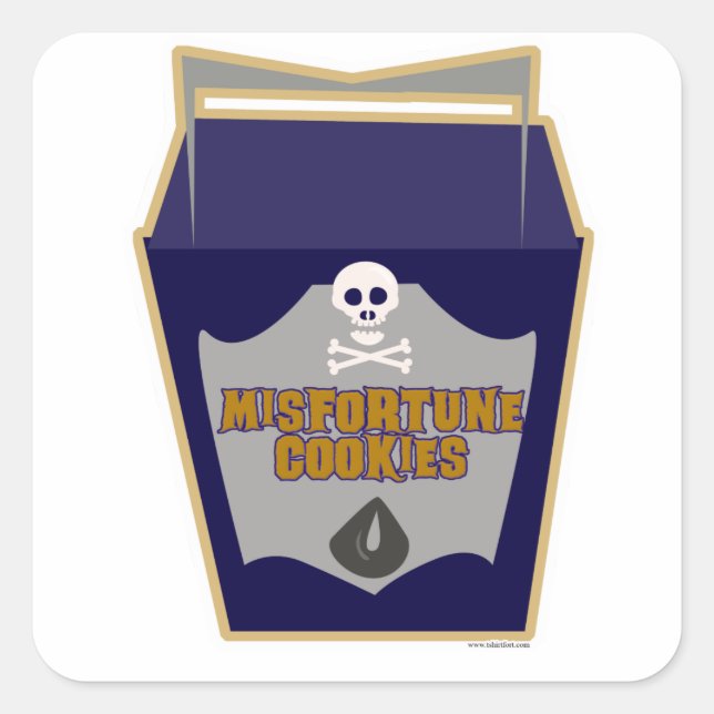 Funny Halloween Misfortune Cookies Square Sticker (Front)