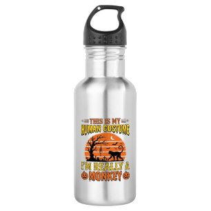 Funny Halloween Monkey Human Costume Shirt Design_ 532 Ml Water Bottle
