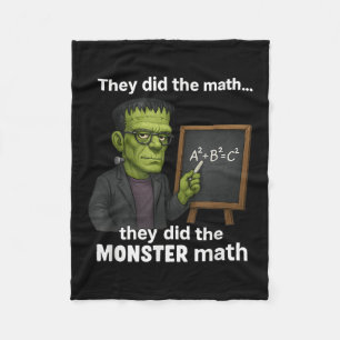 Funny Halloween Monster Math Pun, Teacher Humor Fleece Blanket