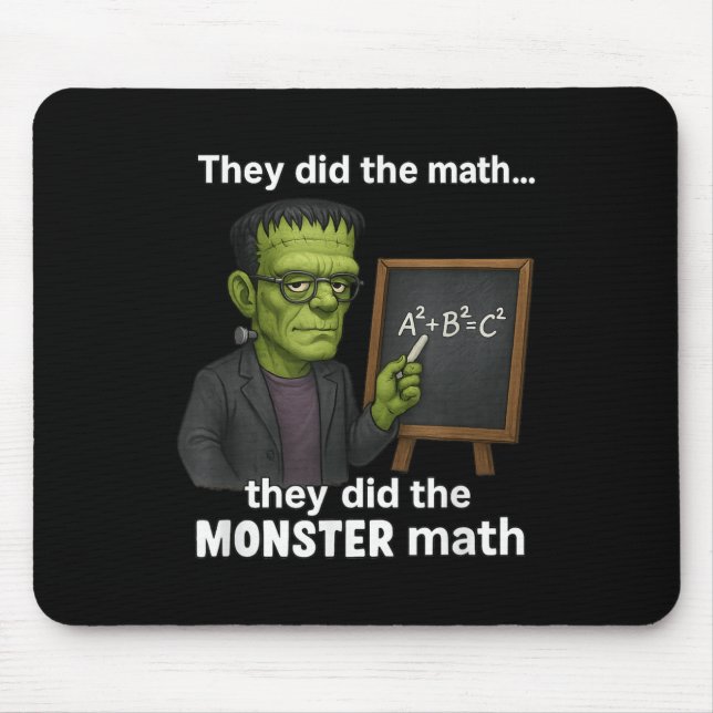 Funny Halloween Monster Math Pun, Teacher Humour  Mouse Mat (Front)