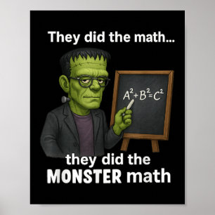 Funny Halloween Monster Math Pun, Teacher Humour  Poster