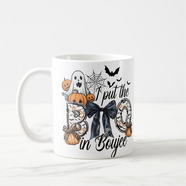 Funny Halloween Mug - 'I Put the BOO in Boujee' Gh (Left)