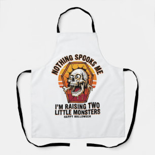 Funny Halloween Mum Shirt for Parents of Two Wild Apron