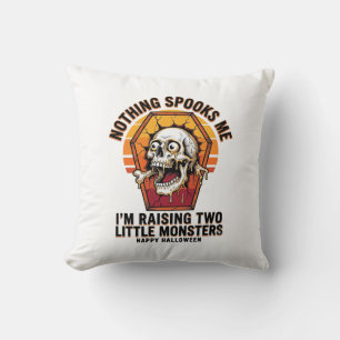 Funny Halloween Mum Shirt for Parents of Two Wild Cushion