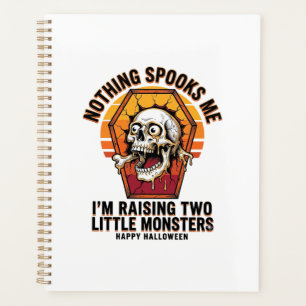 Funny Halloween Mum Shirt for Parents of Two Wild Planner
