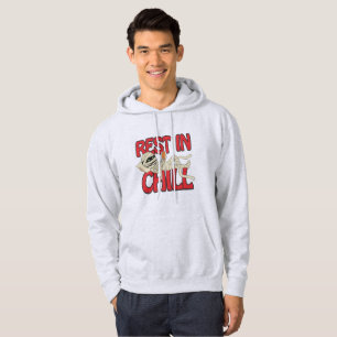 Funny Halloween Mummy "Rest In Chill" Graphic Whit Hoodie