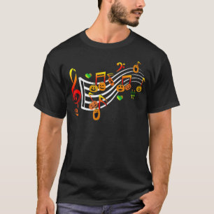 Funny Halloween Music Note Pumpkins Musik Teacher T-Shirt