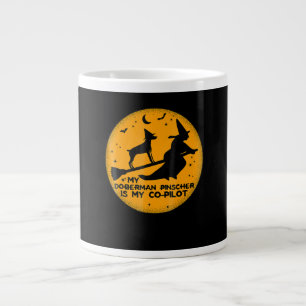 Funny Halloween My Doberman Pinscher Ís Co-pilot Large Coffee Mug