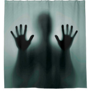 Funny Halloween Mysterious Scary Man Silhouette Shower Curtain