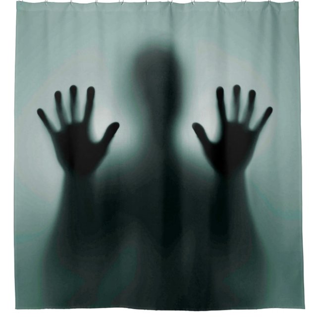 Funny Halloween Mysterious Scary Man Silhouette Shower Curtain (Front)