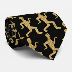 Funny Halloween Necktie Egyptian Mummy Pyramids