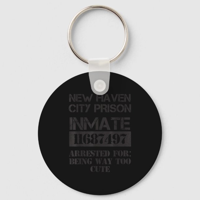 Funny Halloween New Haven City Prisoner Costume  Key Ring (Front)