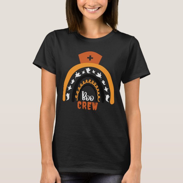 funny halloween nurse, boo boo crew, ghost nurse T-Shirt (Front)