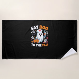 Funny Halloween Nurse Ghost T-Shirt – “Say Boo to Beach Towel