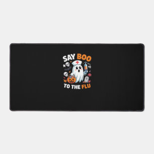 Funny Halloween Nurse Ghost T-Shirt – “Say Boo to  Desk Mat
