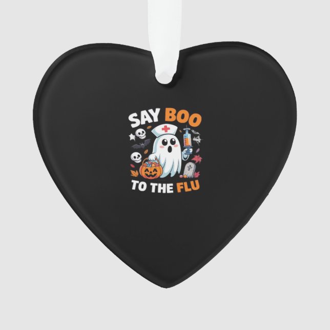 Funny Halloween Nurse Ghost T-Shirt � �Say Boo to  Ornament (Front)