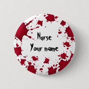 Funny Halloween nurse name 6 Cm Round Badge