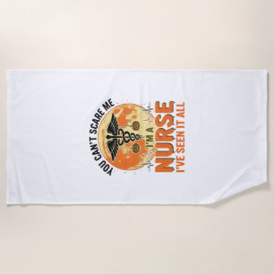 Funny Halloween Nurse Vintage Medical Design_1 Beach Towel