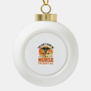 Funny Halloween Nurse Vintage Medical Design_1 Ceramic Ball Christmas Ornament
