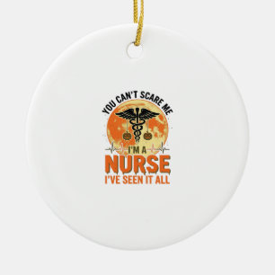 Funny Halloween Nurse Vintage Medical Design_1 Ceramic Tree Decoration