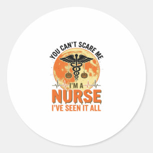 Funny Halloween Nurse Vintage Medical Design_1 Classic Round Sticker