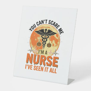 Funny Halloween Nurse Vintage Medical Design_1 Pedestal Sign