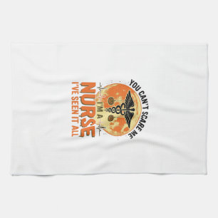 Funny Halloween Nurse Vintage Medical Design_1 Tea Towel