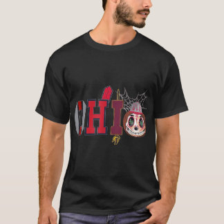 Funny Halloween Ohio State Skull Pumpkin  T-Shirt