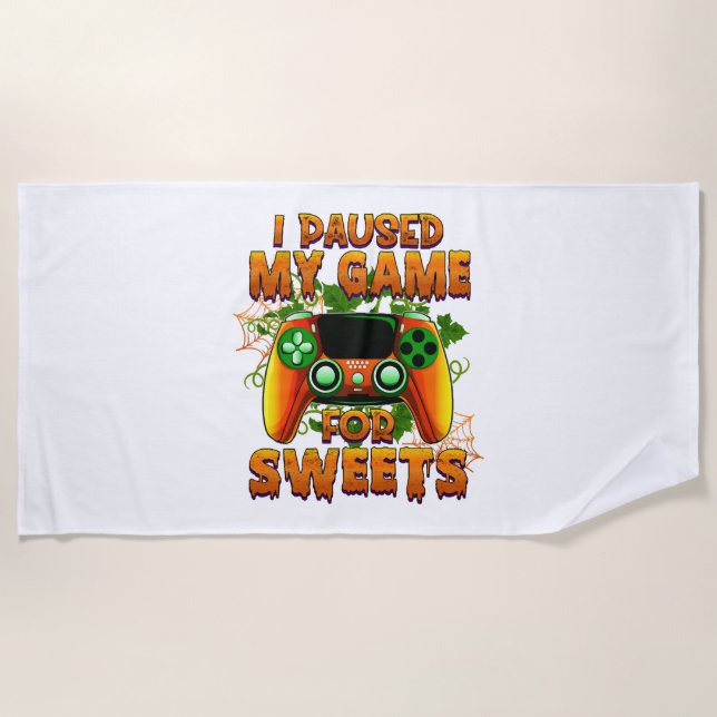 Funny Halloween Outfit for Gamer - Cool Halloween Beach Towel (Front)