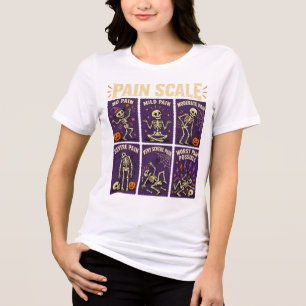 Funny Halloween Pain Scale Skeleton – Vintage Tri-Blend Shirt