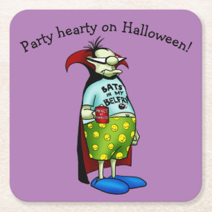 Funny Halloween Paper Coasters