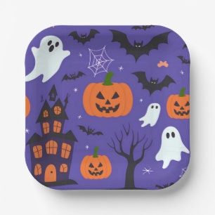 Funny Halloween Paper Plate