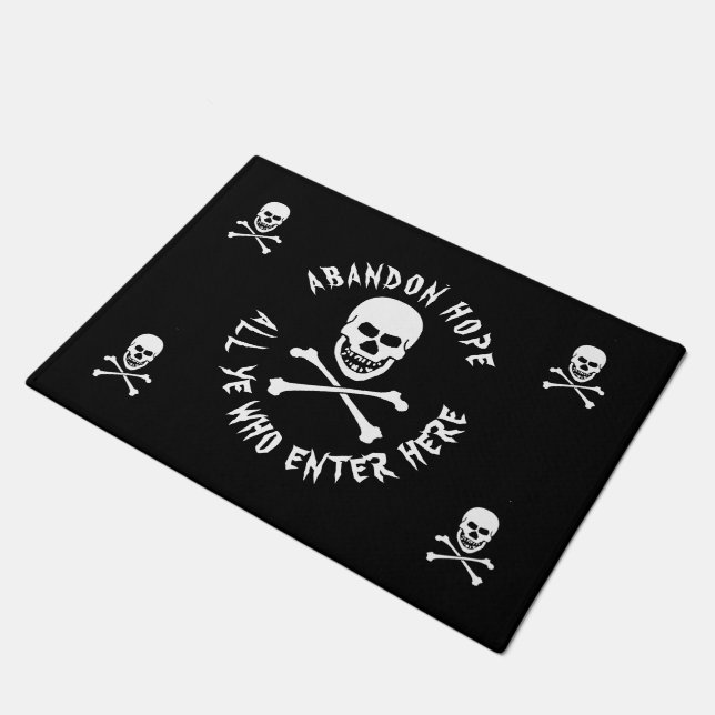 Funny Halloween Party Dante's Inferno Skull Doormat (Angled)