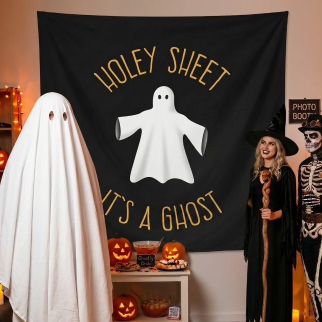 Funny Halloween Party Decor - Holey Sheet Ghost Tapestry (Creator Uploaded)