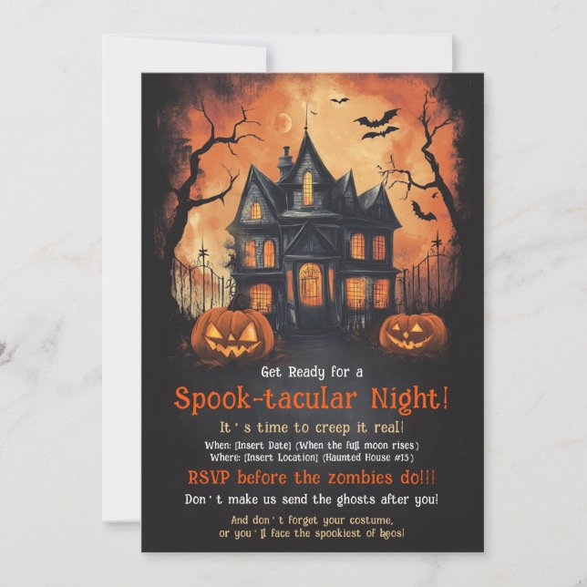 FUNNY Halloween Party Invitation (Front)