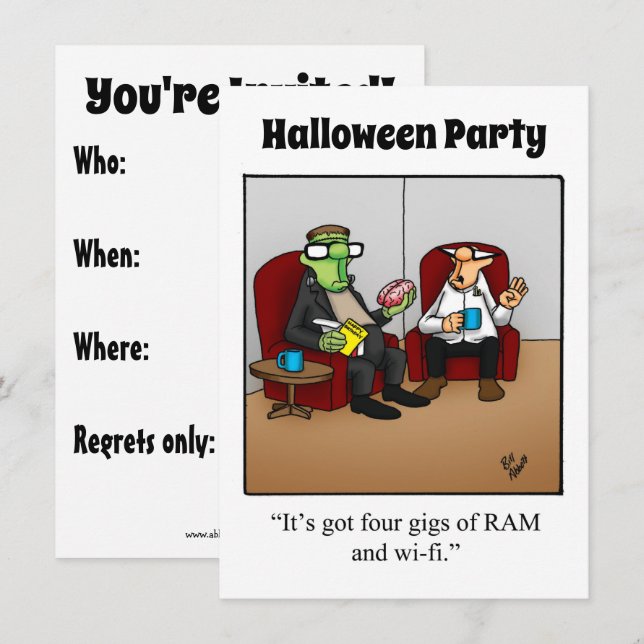Funny Halloween Party Invitation (Front/Back)