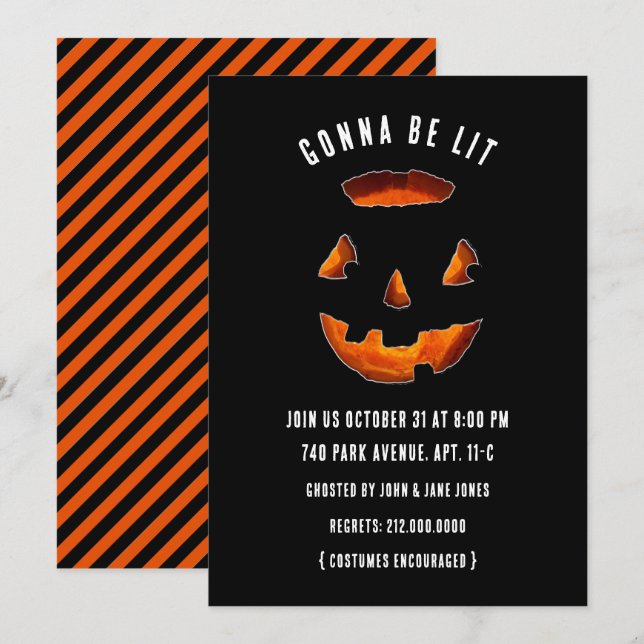 Funny Halloween Party Invitations (Front/Back)