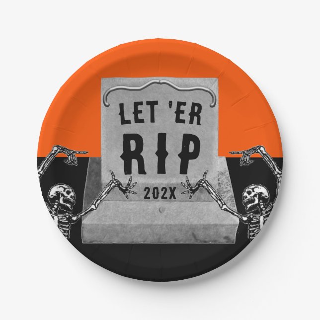 Funny Halloween Party Paper Plates (Front)