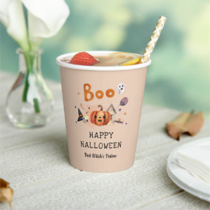 Funny Halloween Party Pumpkin Jack O Lantern Paper Cups