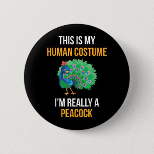 Funny Halloween Peacock Costume Shirt for Kids 6 Cm Round Badge