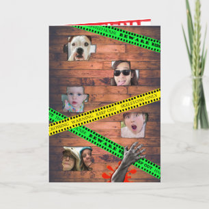 Funny Halloween Personalised Trapped behind Wall Card