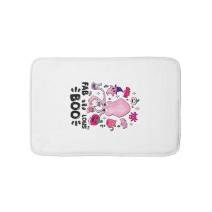 Funny Halloween Pink Cat Ghost Juggling Octopus Fa Bath Mat