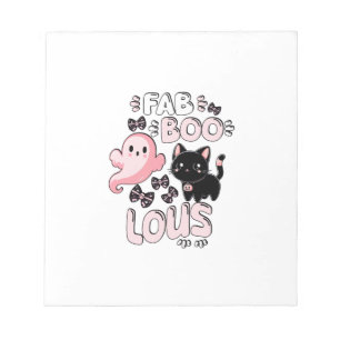 Funny Halloween Pink Ghost Spooktacular Cat Fab BO Notepad