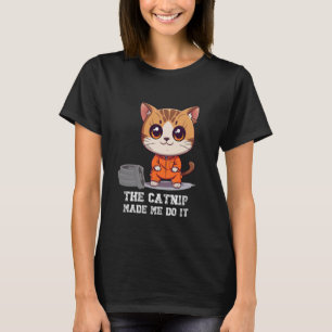 Funny Halloween Prison Cat Dad Costume Jail Inmate T-Shirt