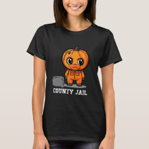Funny Halloween Prison Cat Dad Costume Jail Inmate T-Shirt