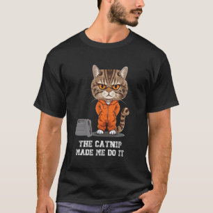 Funny Halloween Prison Cat Dad Costume Jail Inmate T-Shirt