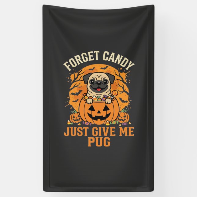 Funny Halloween Pug Candy Design_1 Banner (Vertical)