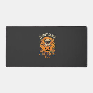 Funny Halloween Pug Candy Design_1 Desk Mat