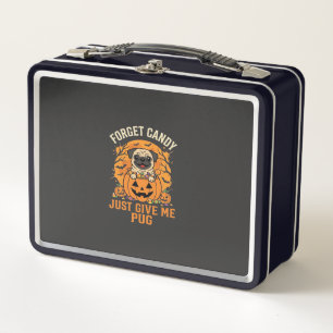 Funny Halloween Pug Candy Design_1 Metal Lunch Box