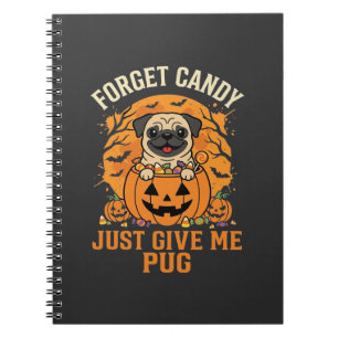 Funny Halloween Pug Candy Design_1 Notebook